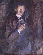 Edvard Munch Self-Portrait with a Cigarette oil painting reproduction
